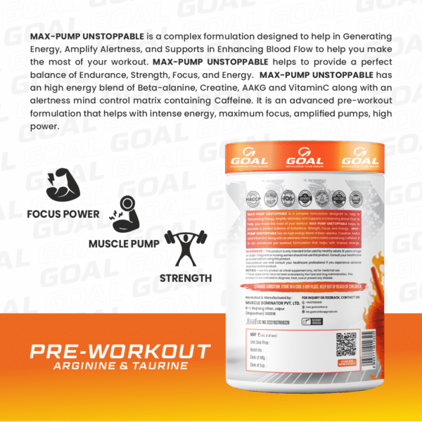 Max-Pump Unstoppable Pre-Workout with Arginine & Taurine